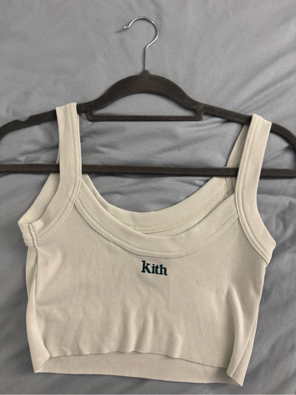 Kith Cream Ribbed Cropped Tank